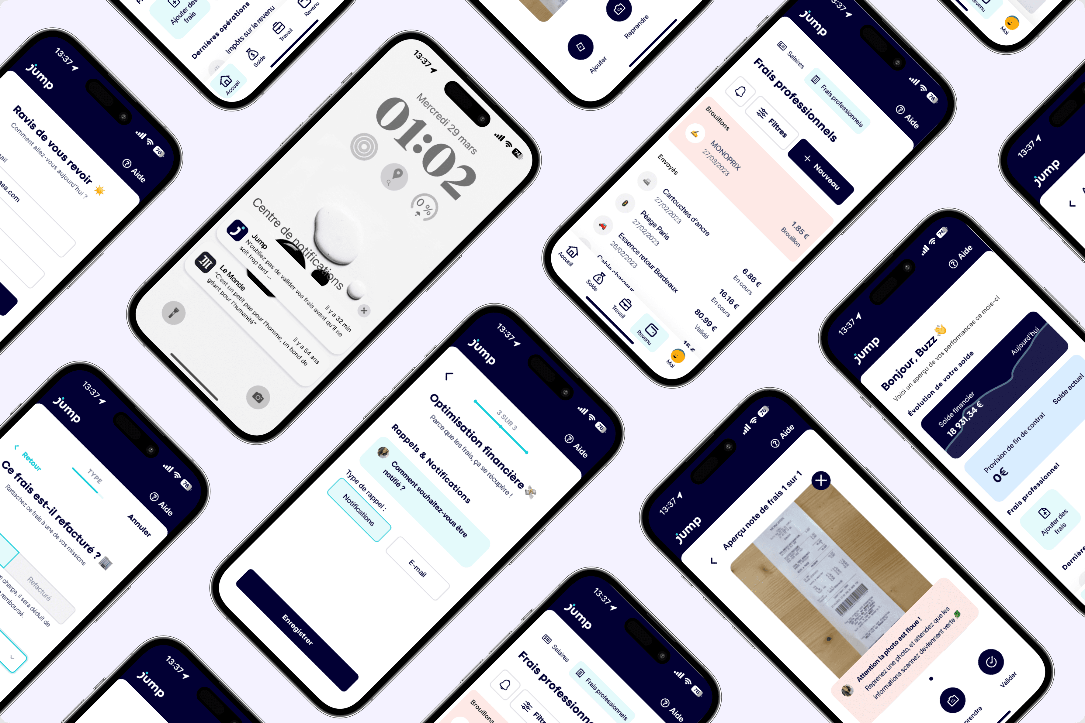Jump app — multiple screens composition