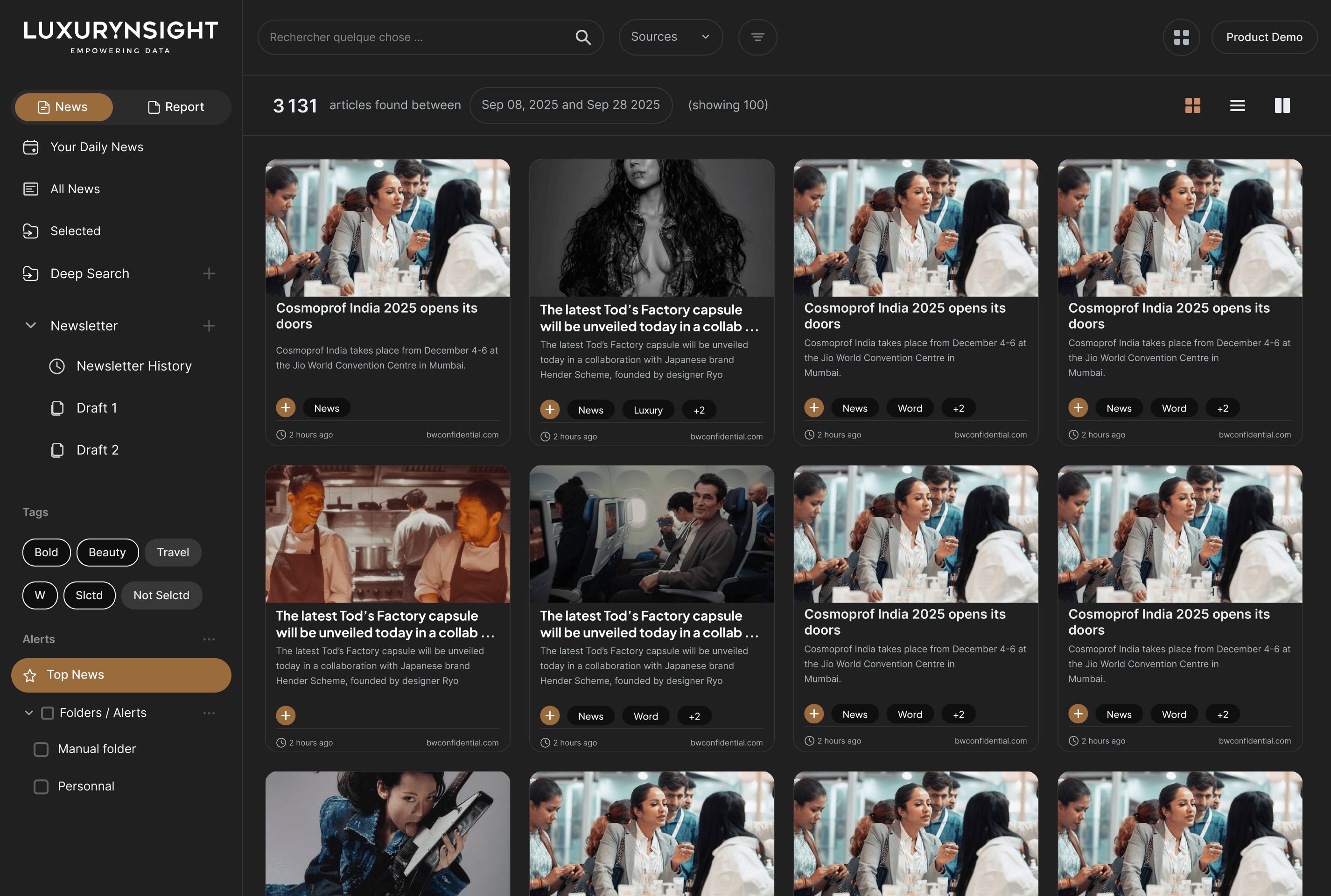 Revamping a global news intelligence product