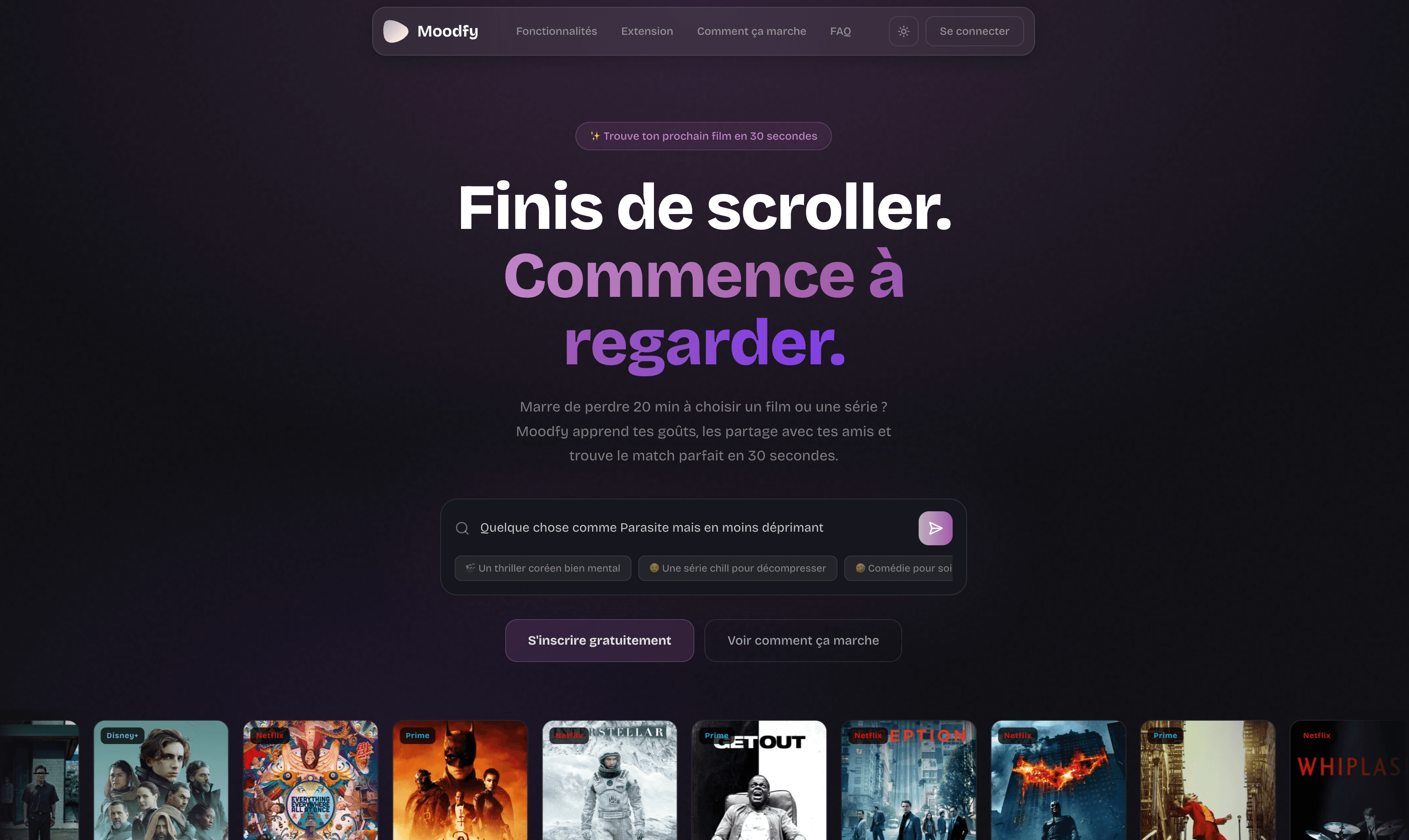 Moodfy landing page